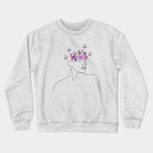 Beautiful Thoughts | One Line Drawing | One Line Art | Minimal | Minimalist Crewneck Sweatshirt